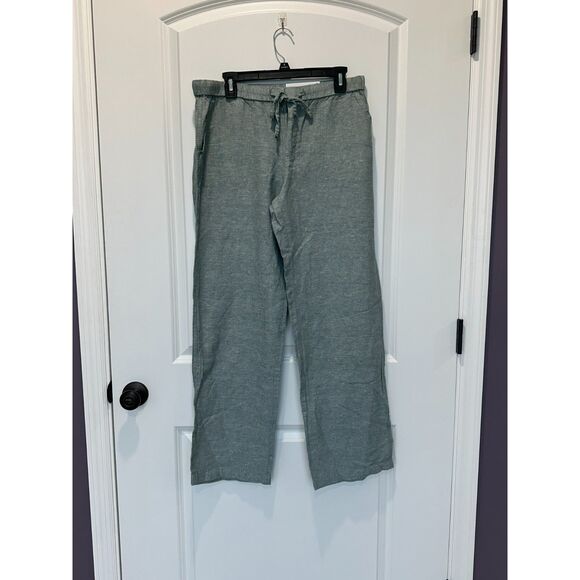 Liz Claiborne Pants - NWT Liz Claiborne Wide Leg Linen Blend Pants Dark Forest Green Size Small